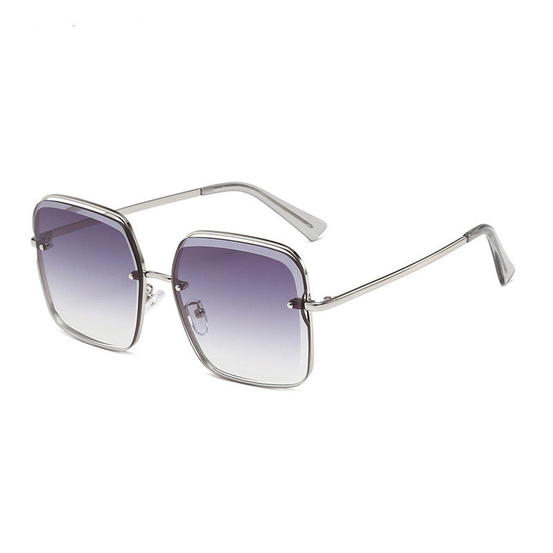 Rimless Cut Square Sunglasses