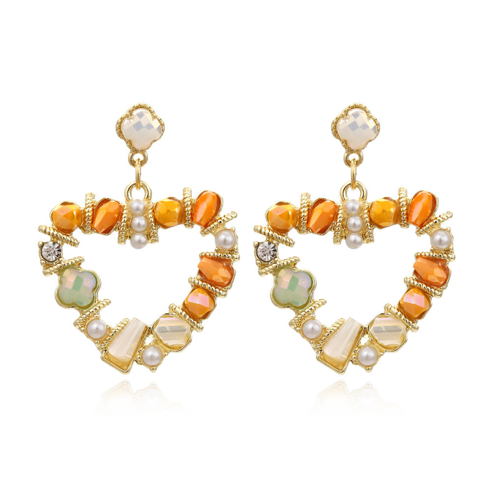 Heart Shaped Pearl Earrings