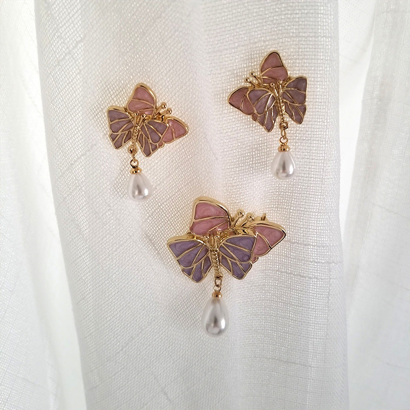 Butterfly Pearl Earrings