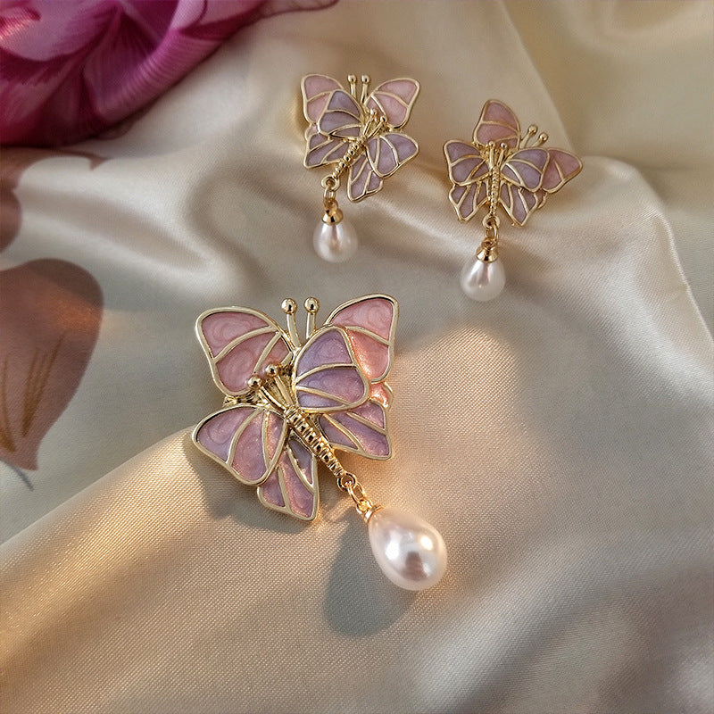 Butterfly Pearl Earrings